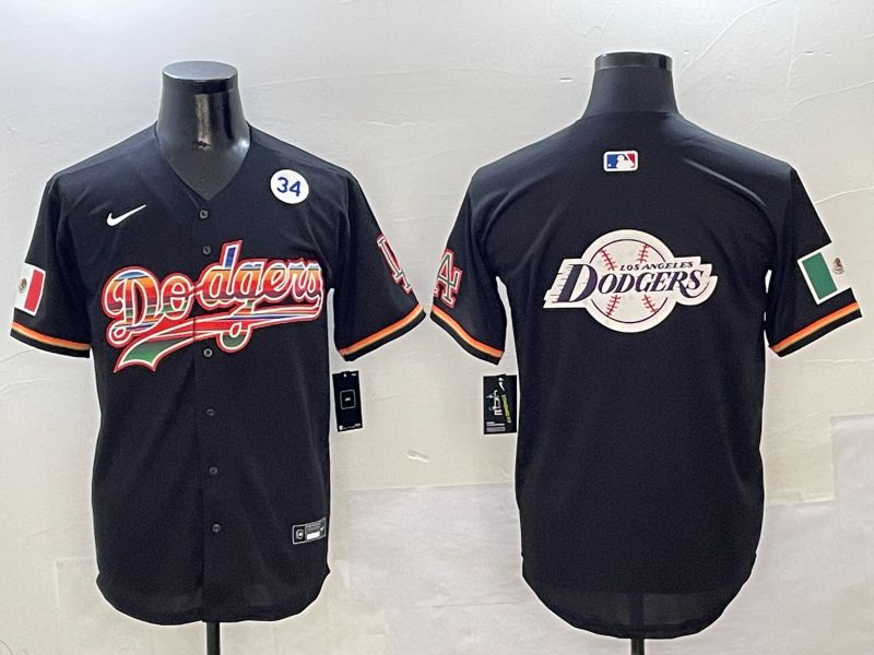 Men Los Angeles Dodgers Blank Black rainbow Nike 2025 MLB Jersey style 28->los angeles dodgers->MLB Jersey